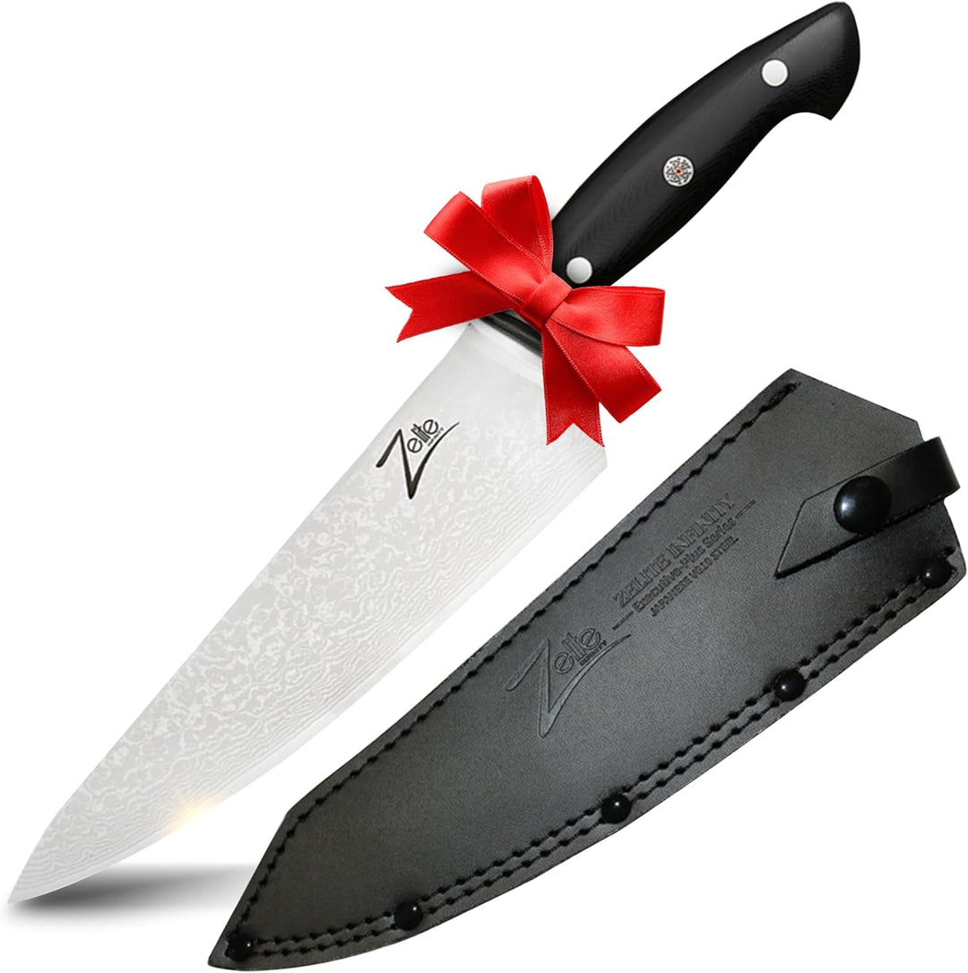 Zelite Damastmesser Set, Scharfes Allzweckmesser, 20,3 cm Küchenmesser, Japanisches Messer für Gastr
