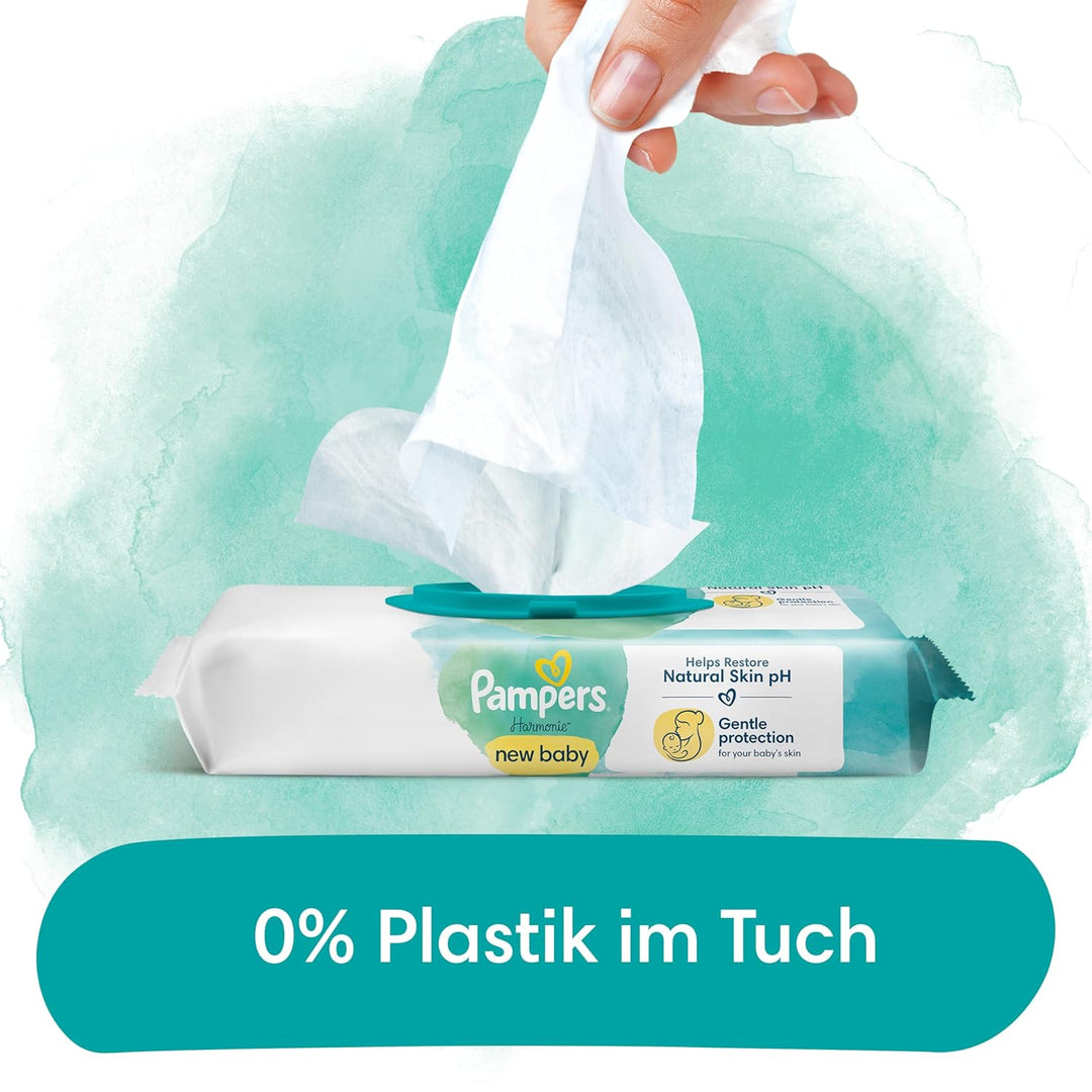 Pampers Harmonie New Baby Feuchttücher, (24 x 46 stück), ohne Duft, schützt vor Hautreizungen, 1104