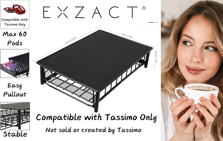 EXZACT Kaffeekapselschublade, kompatibel mit Tassimo-Pads, die Schublade wird nicht von Tassimo verk