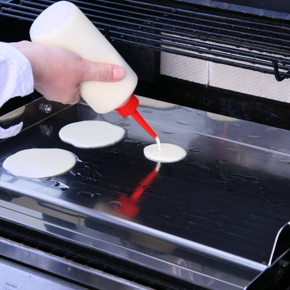 BBQ-Toro Edelstahl Grillplatte | 51 x 32 cm | BBQ Plancha passend für Weber Grill | rechteckig, univ