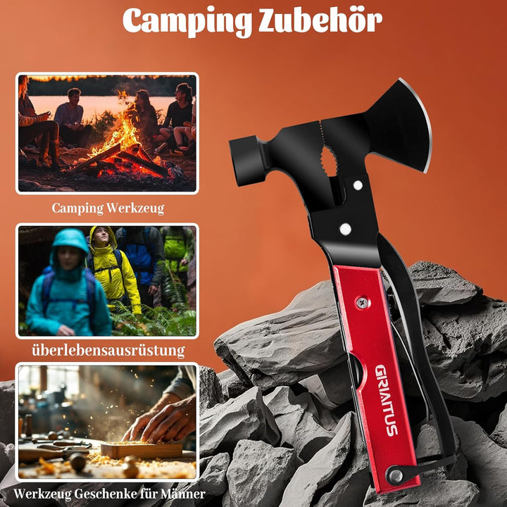 Camping Zubehör 18 in 1 Hammer Multitool Geschenke für Männer Frauen Camping Gadgets Weihnachtsgesch