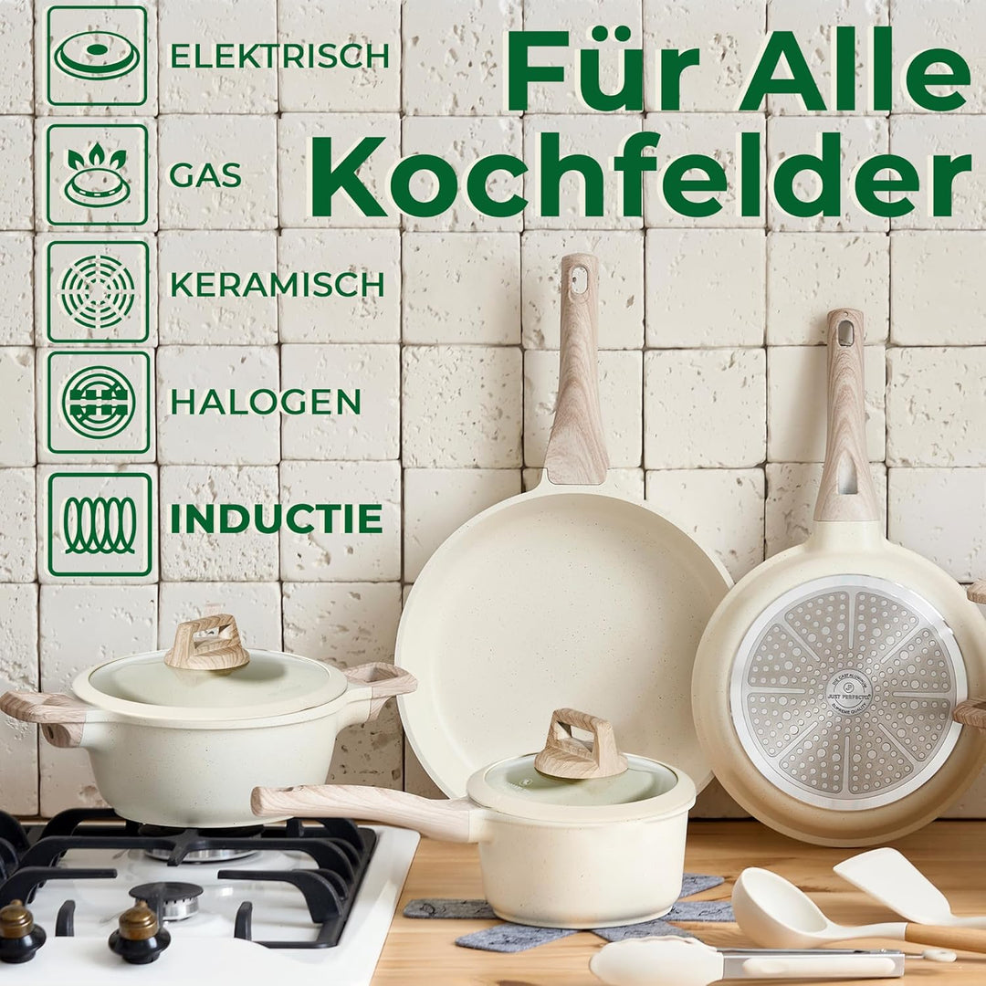 JUST PERFECTO Induktions Töpfe Set 14 pcs Pfannenset mit deckel - Induktions Töpfe Set - töpfe & pfa