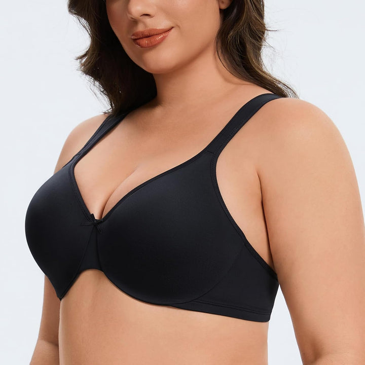 MELENECA Damen-Minimizer-BH in Übergrösse, vollständig bedeckend, nahtlos, Nicht gepolstert 70E Schw
