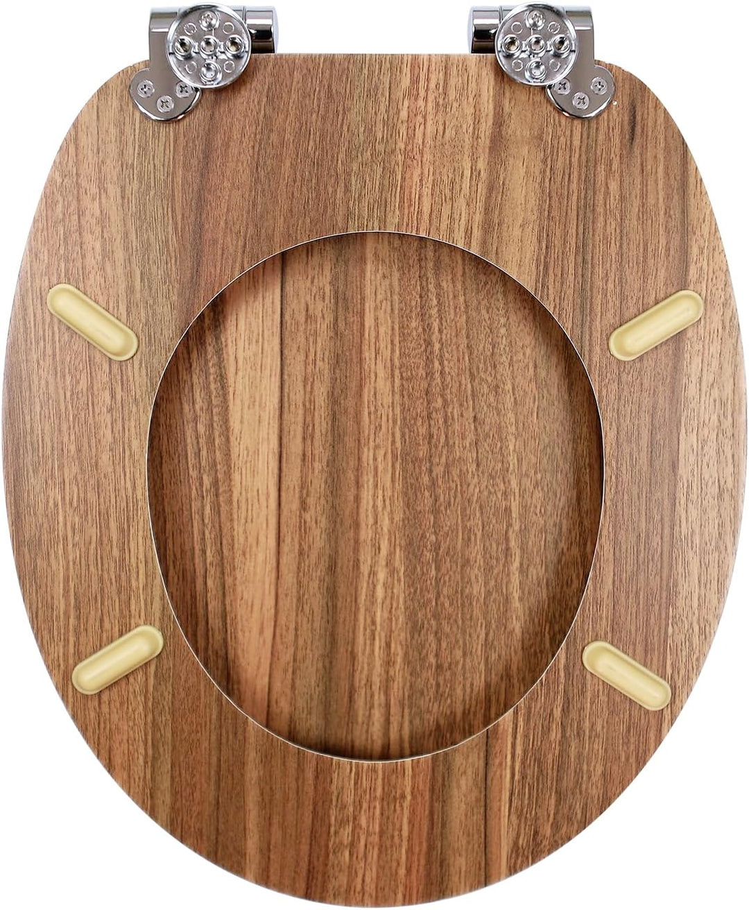 WC Sitz mit Absenkautomatik, Toilettendeckel aus MDF Holz, Stabil Klodeckel mit Soft Close, Toilette