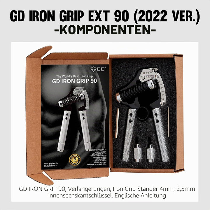 GD GRIP Einstellbare Fingerhantel Iron Ext. 90 : 55 to 198 lb