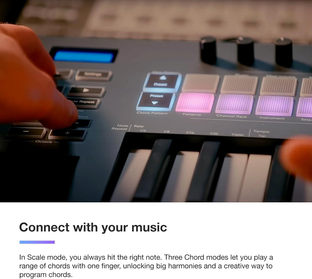Novation FLkey 61 MIDI-Controller-Keyboard — Nahtlose Integration in FL Studio, mit Akkord- und Skal