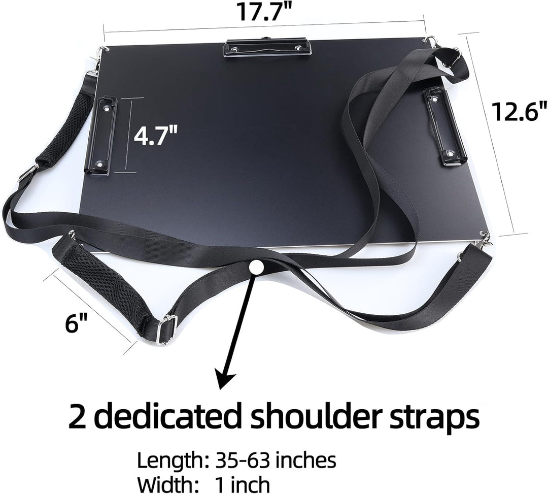 Aluminium-Klemmbrett, A4-Grösse (24,1 x 32,4 cm), zwei Clip-Klemmbretter mit 160 cm verstellbarem Sc