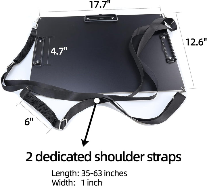 Aluminium-Klemmbrett, A4-Grösse (24,1 x 32,4 cm), zwei Clip-Klemmbretter mit 160 cm verstellbarem Sc