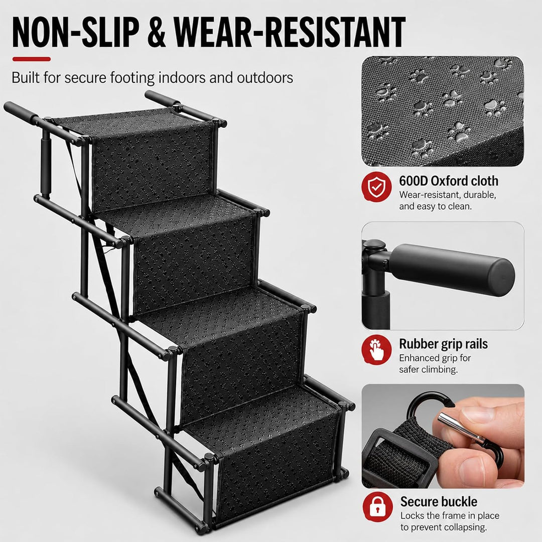 Hundetreppe Auto, Klappbar Hunderampe bis 60kg, Hunderampe Auto, Rampe Hund, Hunderampen für Grosse