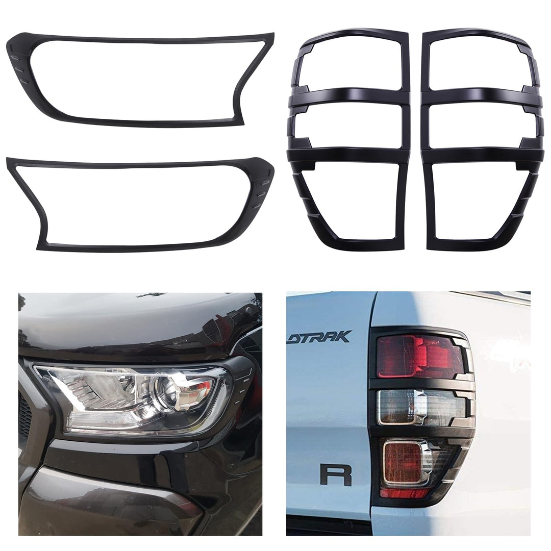 JHCHAN Scheinwerfer Rücklichtabdeckung für Ford Ranger Wildtrak Raptor T7 T8 2015-2022 XL XLT Limite