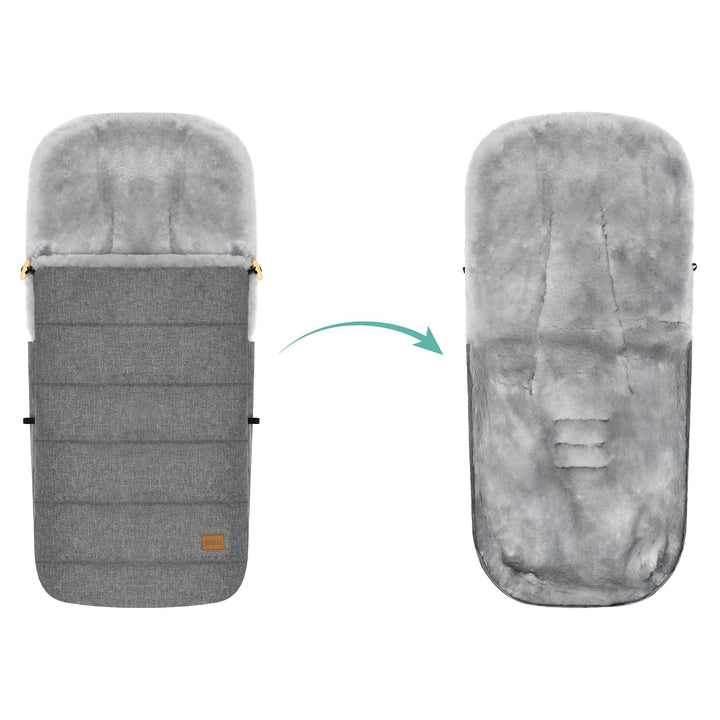 Fillikid Lammfellfusssack Bernina, Kinderwagen, Buggy Grau, Grau