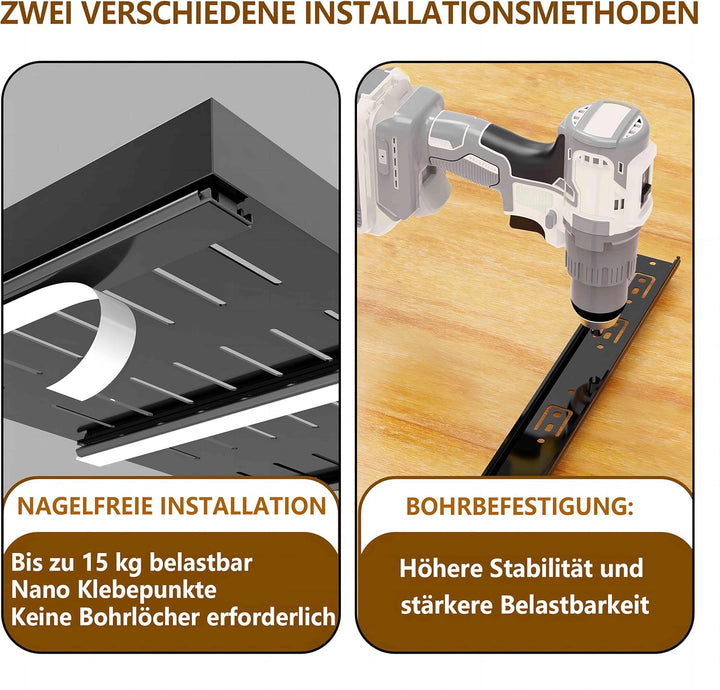 WISD Teleskopschublade - Ausziehbarer Schrank Organizer Mit 3 Schienen - Kein Bohren - Verstellbare