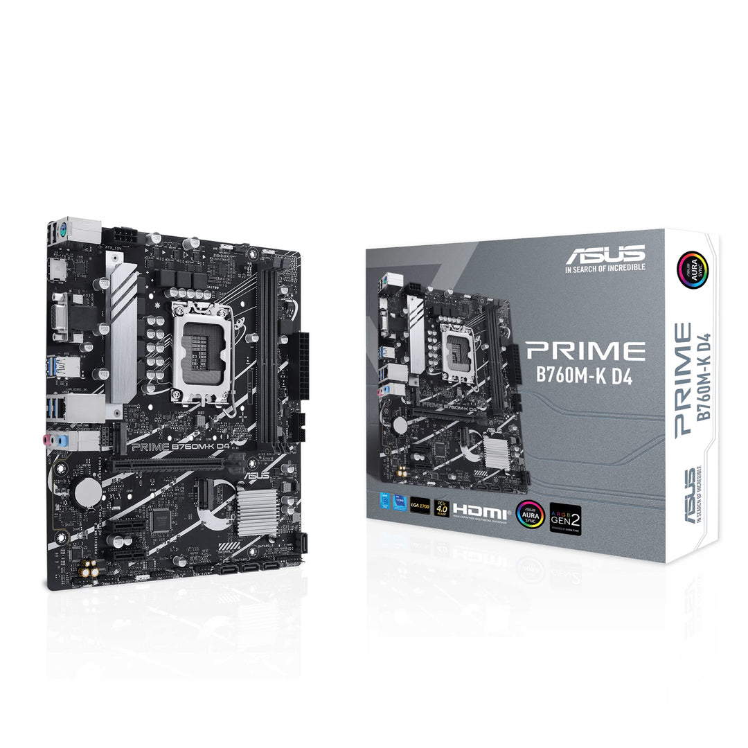 ASUS PRIME B660M-K D4 Gaming Mainboard Sockel Intel LGA 1700 (Intel B660, mATX, DDR4 Speicher, PCIe