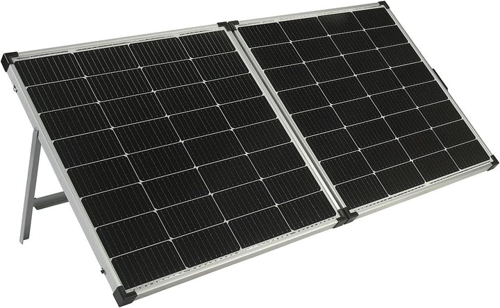 revolt Solarkoffer: Faltbares Solarpanel mit monokristallinen Zellen, 240 Watt, silber (Solarplatte,