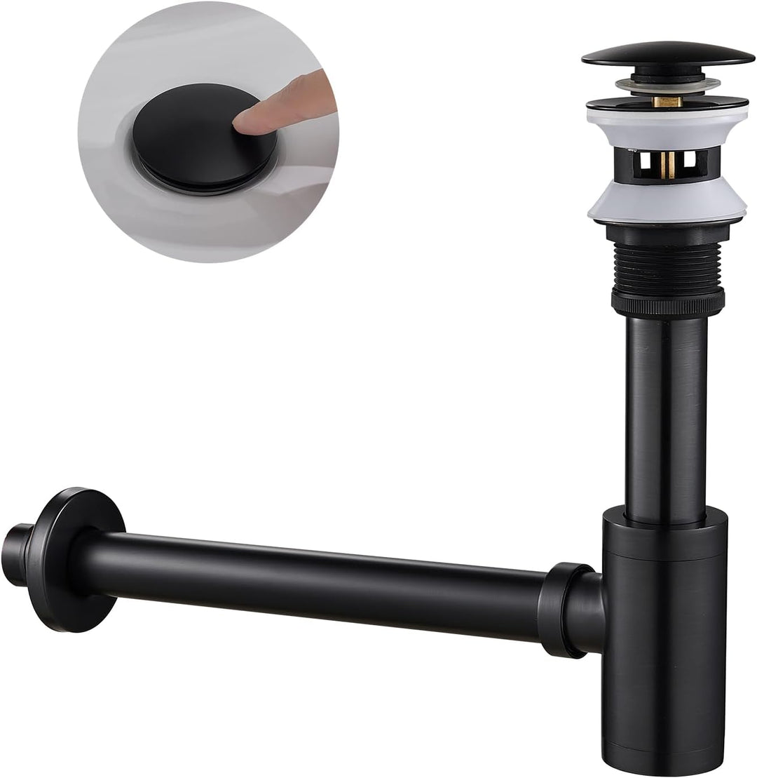 Siphon Universal für Waschbecken & Waschtisch, KEOKBON Syphon & Pop up Ventil Ablaufgarnitur mit Übe