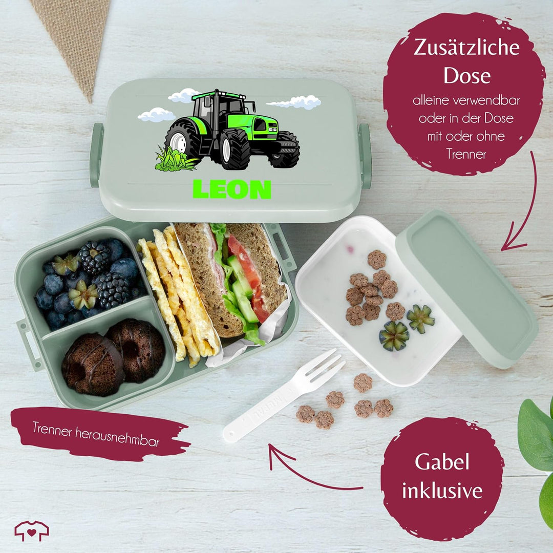 Kinder Bento Box Midi Lunchbox für Mepal Bentobox - Traktor Schlepper Zugmaschine Trecker - 900 ml -