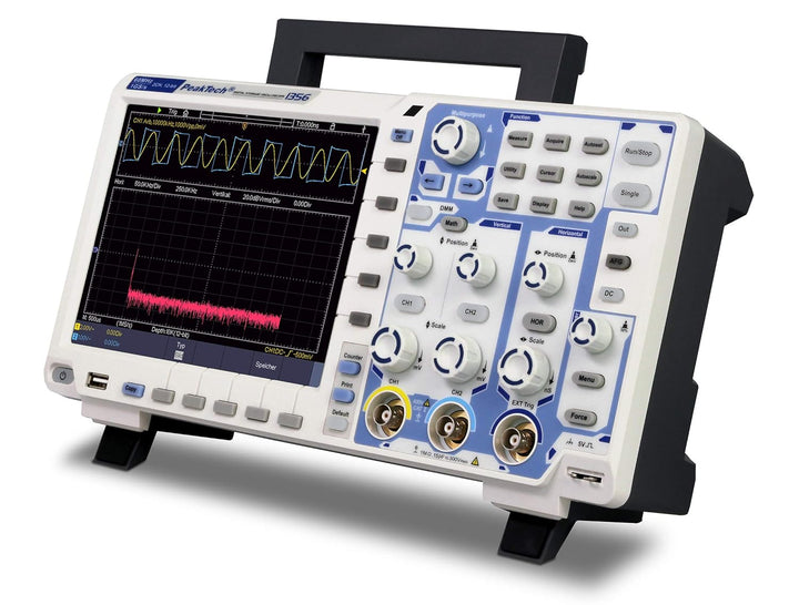 PeakTech 1356 – 2-Kanal "All-in-One" Speicher-Oszilloskop 60 MHz - Max. 1 GS/S und 12-Bit A/D - mit