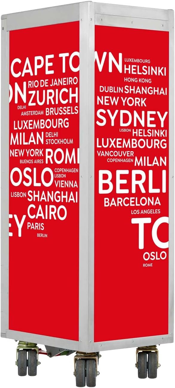 Flugzeugtrolley City Rot (Originalrollen), Gebrauchtes Original aus der Luftfahrt - ausgemustert und