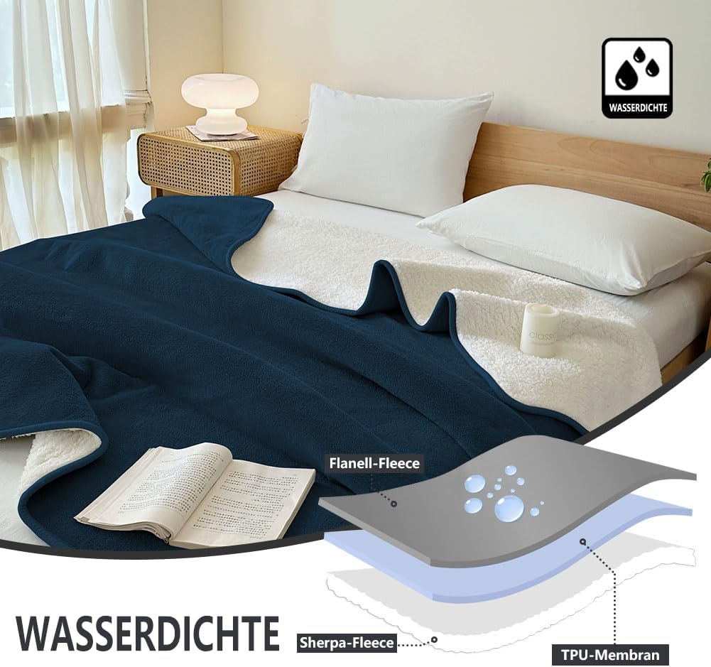 NSNLGSGC wasserdichte Decke 152x203cm, Liebesdecke für Paare, Verliebte, Erwachsene und Kinder, wass