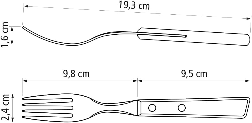 Tramontina 22299/011 Steakbesteck-Set, 14-teilig mit Naturholzgriffen 2- beziehungsweise, 3-Fach ver