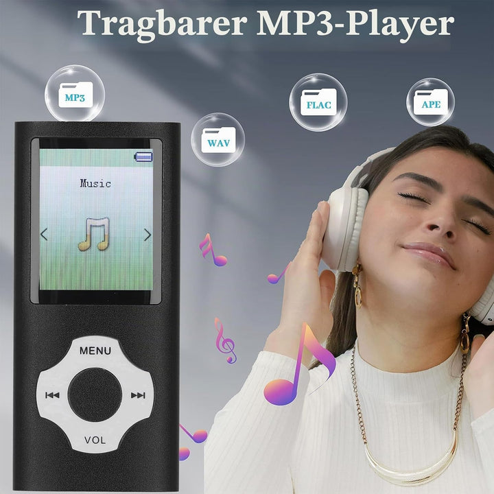 Bewinner MP3 -MP4 -Player mit Bluetooth und WiFi, Tragbarer Verlustfreier Sound MP3, HiFi Sound 1.8i