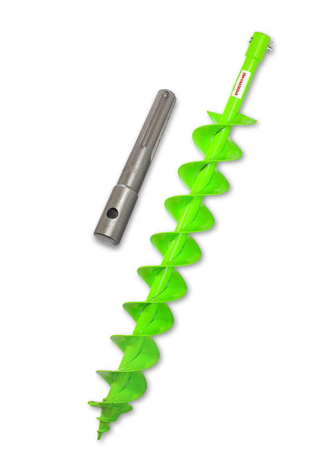 WERHE® Profi Bohrer VollStahl, Erdbohrer für bohrmaschine 100 mm Doppel-Welle extrem robust mit SDS