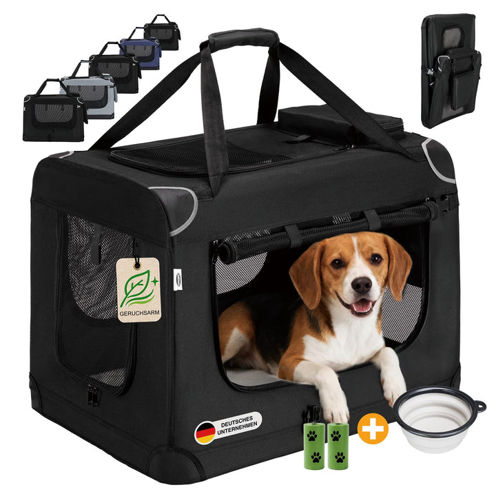 Zedelmaier Hundebox Faltbar Hundetransportbox, L 70x52x50cm, robust Transportbox für Hund Gross Hund