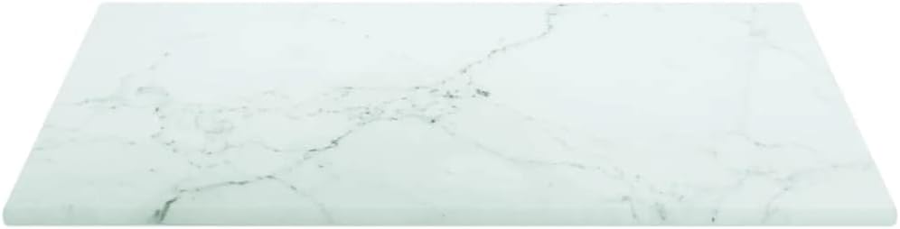 BADJAS Tischplatte Weiss Hartglas in Marmoroptik Schreibtischplatte, DIY Stabile Esstisch, Schreibti