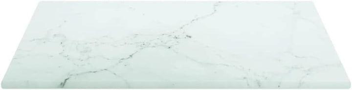 BADJAS Tischplatte Weiss Hartglas in Marmoroptik Schreibtischplatte, DIY Stabile Esstisch, Schreibti