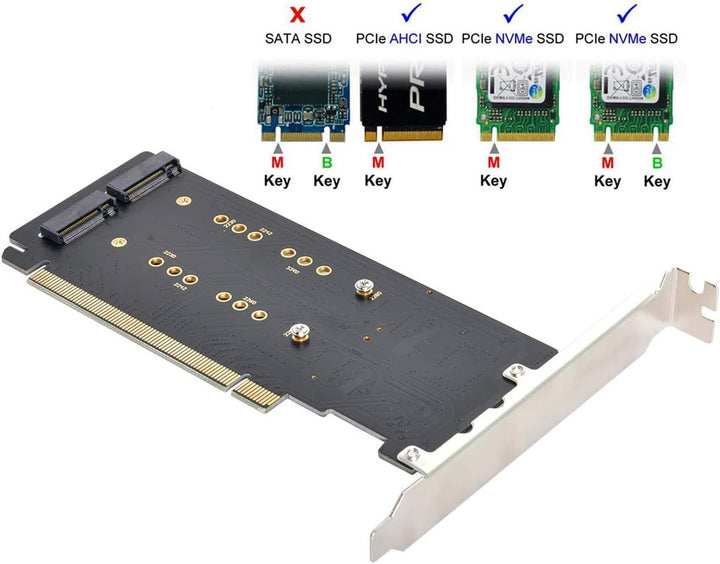 NFHK Combo M.2 NGFF B-Key & mSATA SSD to SATA 3.0 Adapter Converter Case Enclosure with Switch 4X NV