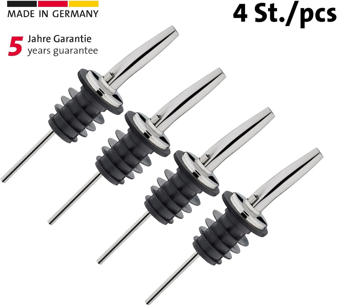 Westmark 4 Spirituosen-/Öl-Ausgiesser für Flaschen, mit Luftröhrchen, Metall/rostfreier Edelstahl, K