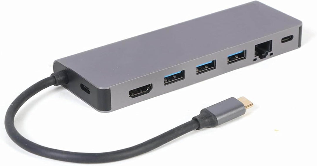 Gembird USB Typ-C 5 Ports, 5-in-1 Multi-Port Adapter (Hub + HDMI + PD + Kartenleser + LAN) 4K UHD, 8