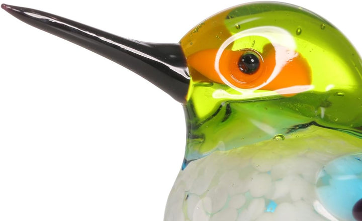 Tooarts Vogelfigur aus Geblasenem Glas,Glasvogel Deko,Bunte Realistische Vogelskulptur,Handgefertigt