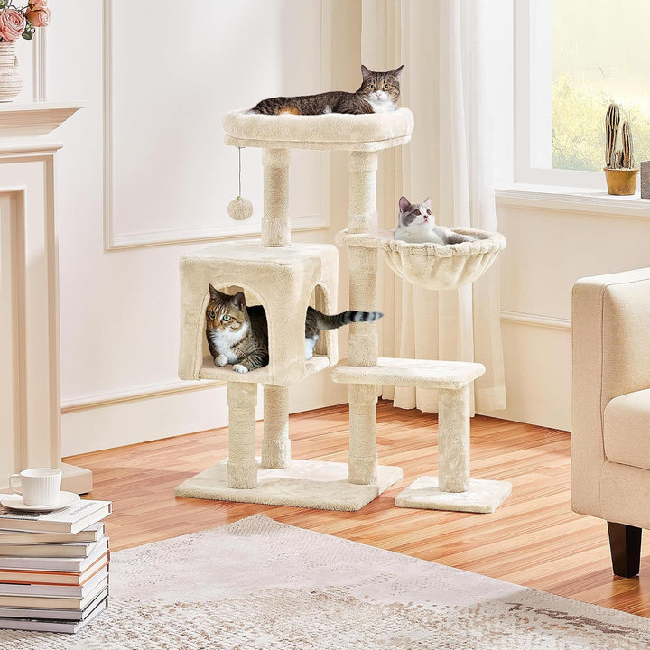Yaheetech Kratzbaum 96 cm hoch Katzenbaum Kletterbaum für Katzen, mit Sisal Plüsch Katzenhöhle und K
