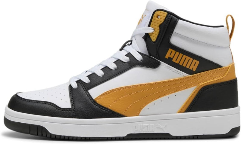 PUMA Unisex Rebound V6 Sneaker 42 EU Puma White Archive Gold Puma Black, 42 EU Puma White Archive Go