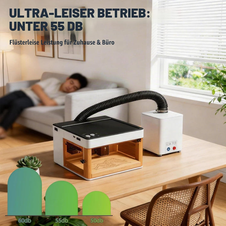 Luftreiniger für Lasergravierer, Tragbare Rauchabsaugung für Gravier mit 3-stufiges Filtersystem, Mi