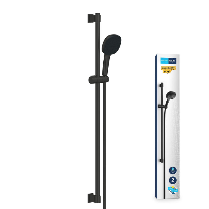 GROHE Vitalio 110, Duschset wassersparend, 8l pro Min (Brausestangenset mit Duschkopf 2 Strahlarten,