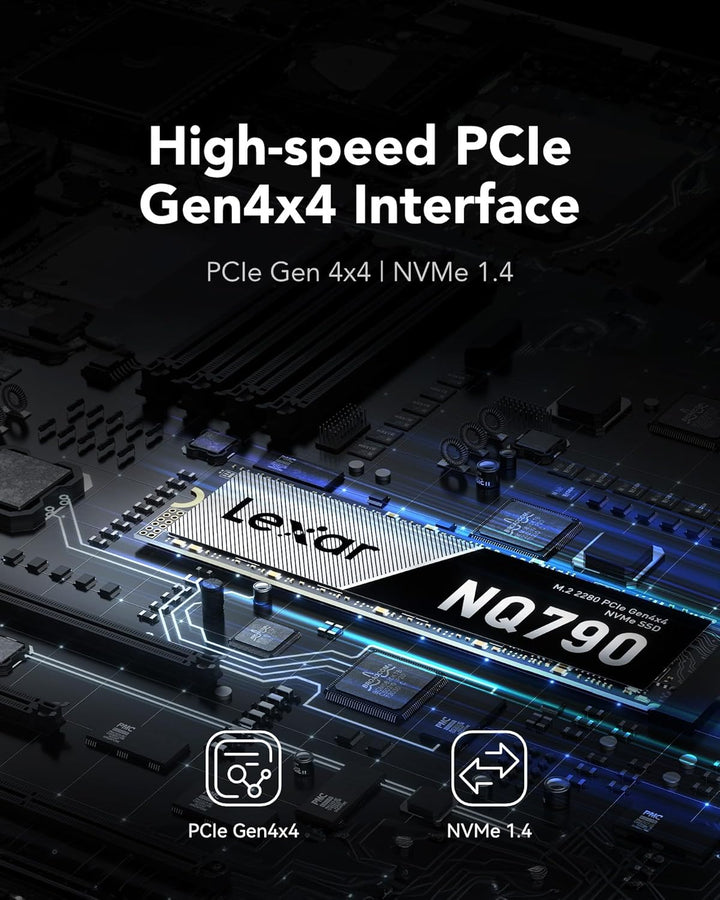 Lexar NQ790 1TB NVMe SSD M.2 Interne SSD 1TB, PCIe 4.0 Gen4x4, 7000 MB/s Lesen, 6000 MB/s Schreiben,