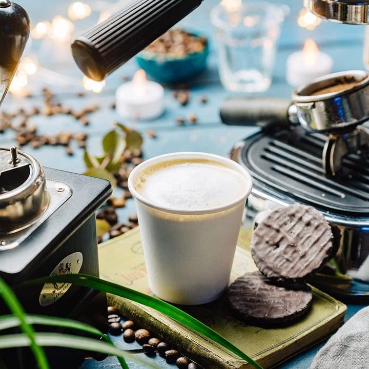 BIOZOYG 50 Stück Kaffeebecher Pappbecher 200ml / 8 oz Ø 80 mm weiss - Einwegbecher plastikfrei - Bec