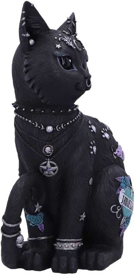 Nemesis Now Nine Lives Katzenfigur, Schwarz, 22 cm, B5886V2 22 cm Schwarz, 22 cm Schwarz