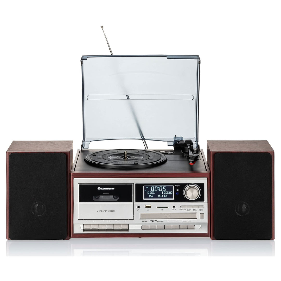 Roadstar HIF-8892 D+BT Stereoanlage (Retro-Musikanlage mit Plattenspieler, CD-Player, DAB+, Bluetoot