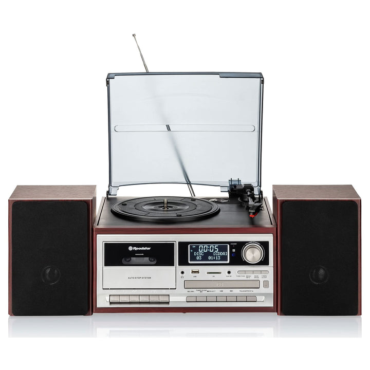Roadstar HIF-8892 D+BT Stereoanlage (Retro-Musikanlage mit Plattenspieler, CD-Player, DAB+, Bluetoot