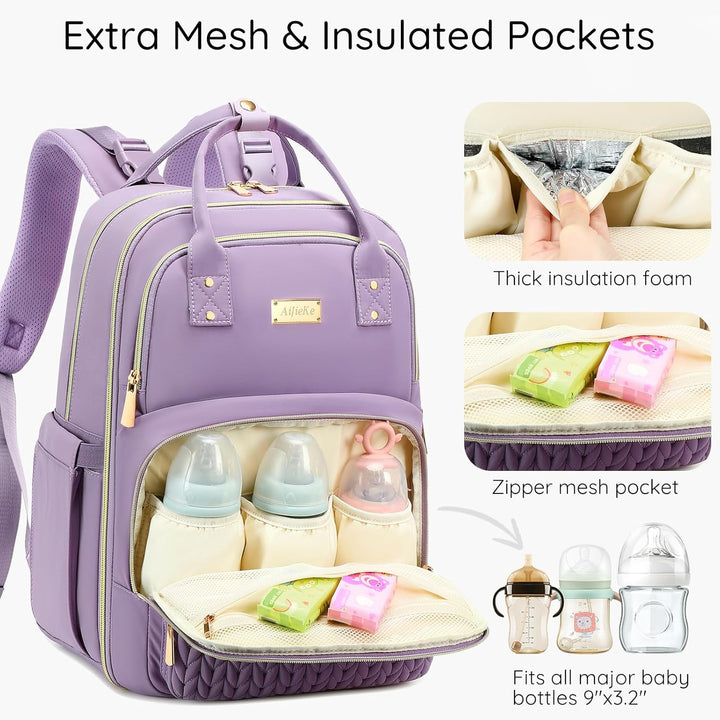 AIJIEKE Wickeltasche Rucksack, multifunktionale, wasserdichte Wickeltasche, Reiseutensilien, Babytas