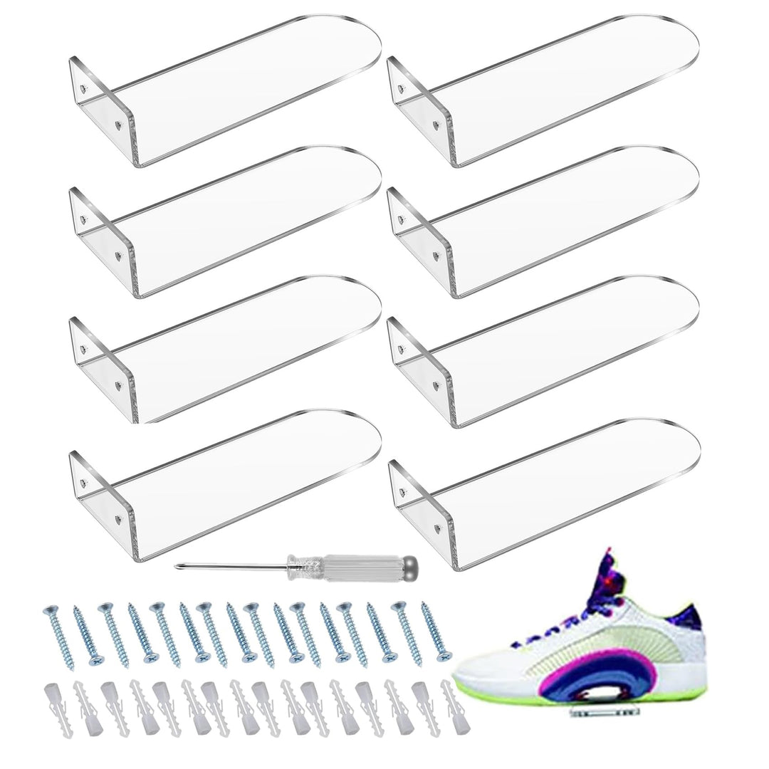 Schwimmende Regale für Schuh Halter Montiert ein der Wand 8 Set, Schwimmende Regale Aus Durchsichtig