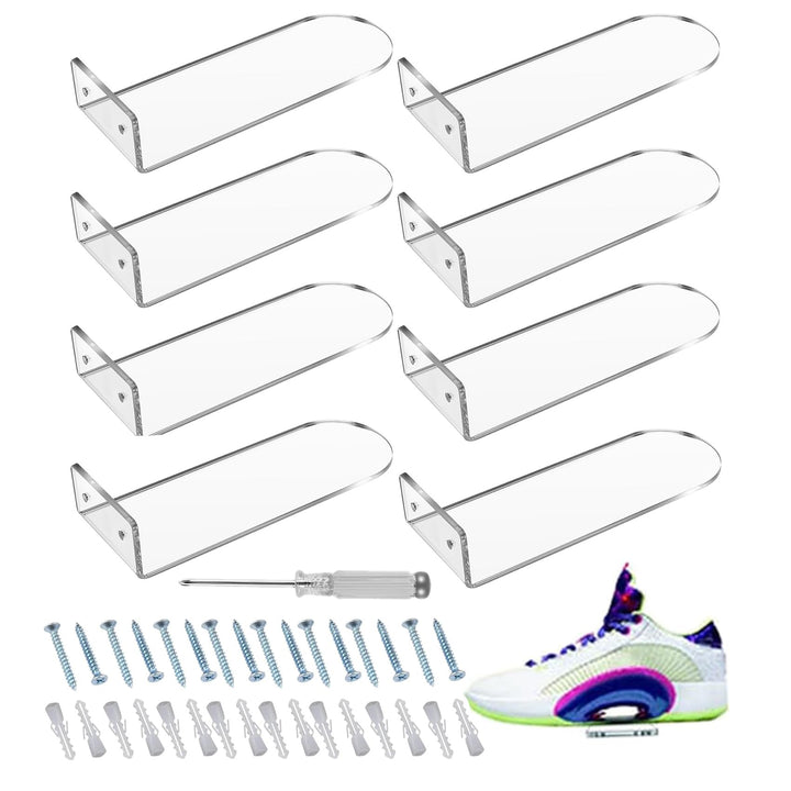 Schwimmende Regale für Schuh Halter Montiert ein der Wand 8 Set, Schwimmende Regale Aus Durchsichtig