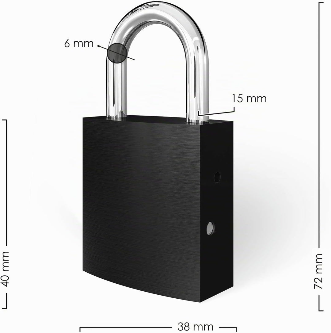 LIEBESSCHLOSS-FACTORY Liebes-Schloss Schwarz mit Laser-Gravur und Schlüssel, gratis Geschenkbox uvm.