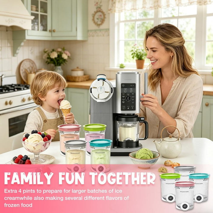 4 Stück für Ninja Swirl Behälter 500 ml, Kompatibel Ninja Creami Swirl Behälter, Ninja Eismaschine Z