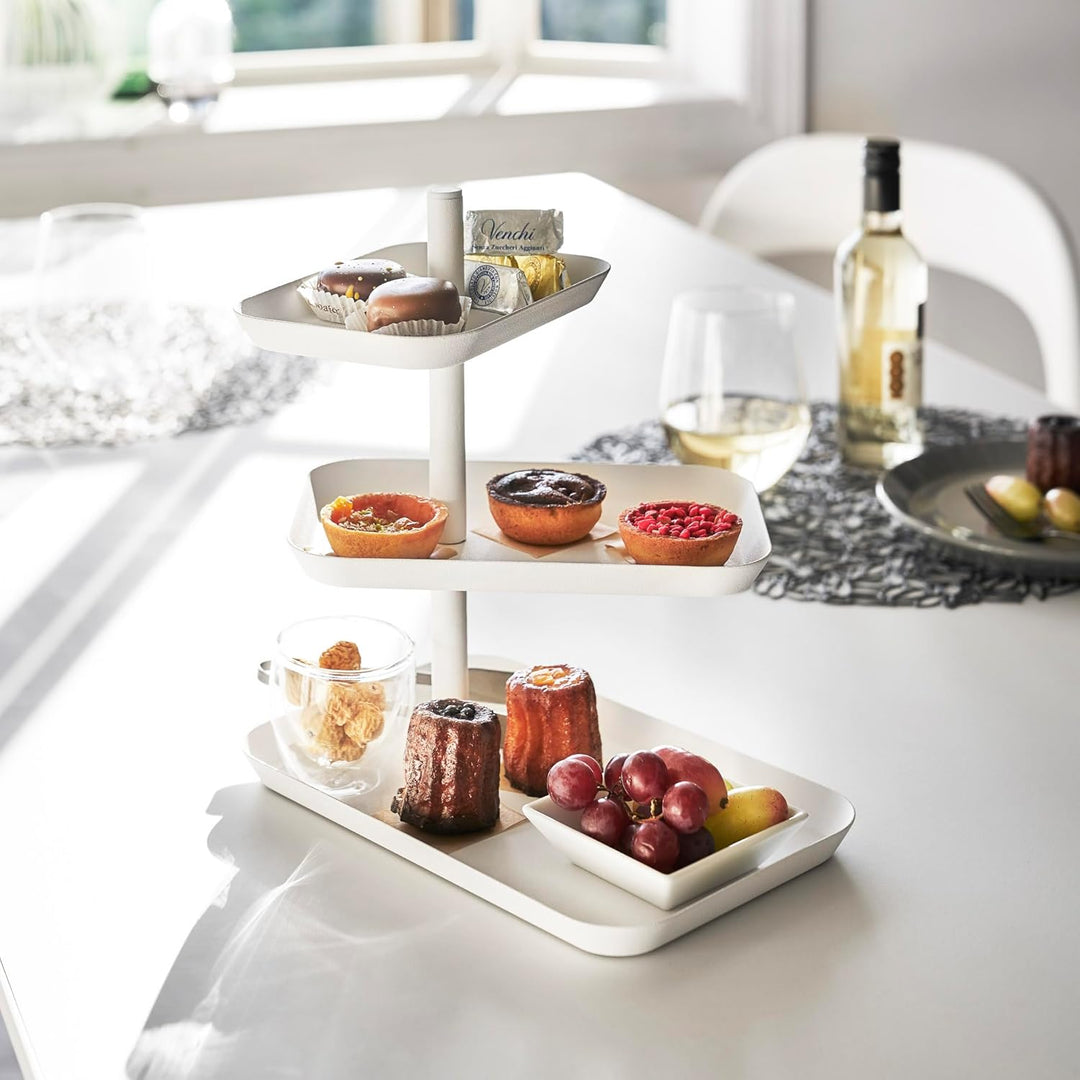 Serving stand 3 tiered - Tower - White Weiss Single, Weiss Single