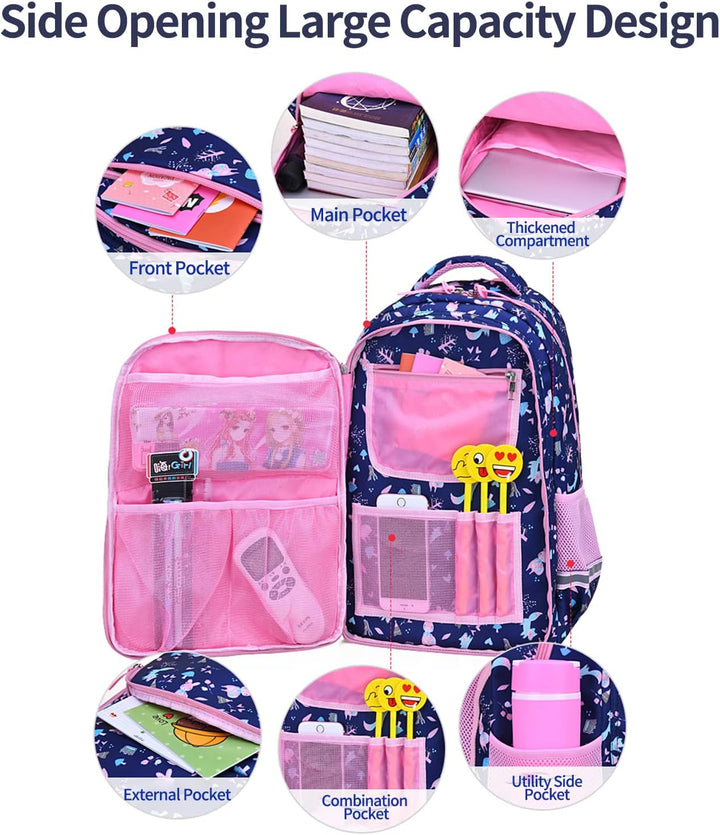 Schulrucksack Jungen Mädchen Rucksack Teenager: Schultaschen Sets mit Lunchpaket Federmäppchen Schul