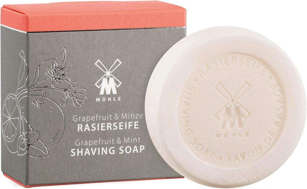 MÜHLE Rytmo Rasierset 8 tlg. - Pinsel, Hobel und Ständer verchromter Fuss, Klinge, Seife, Tuch, Afte